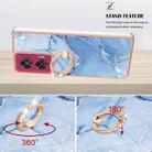 For Motorola Edge 50 Fusion Electroplating Marble Dual-side IMD Phone Case with Ring(Blue 018) - 3