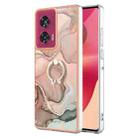 For Motorola Edge 50 Fusion Electroplating Marble Dual-side IMD Phone Case with Ring(Rose Gold 015) - 1