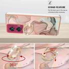 For Motorola Edge 50 Fusion Electroplating Marble Dual-side IMD Phone Case with Ring(Rose Gold 015) - 3