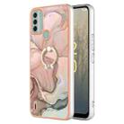 For Nokia C31 Electroplating Marble Dual-side IMD Phone Case with Ring(Rose Gold 015) - 1