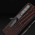 For Samsung Galaxy Z Fold4 5G ABEEL Integrated Genuine Leather Crocodile Pattern Phone Case with Holder(Coffee) - 4