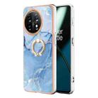 For OnePlus 11 Electroplating Marble Dual-side IMD Phone Case with Ring(Blue 018) - 1