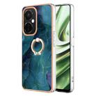 For OnePlus Nord CE 3 5G/CE 3 Lite 5G Electroplating Marble Dual-side IMD Phone Case with Ring(Green 017) - 1