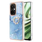 For OnePlus Nord CE 3 5G/CE 3 Lite 5G Electroplating Marble Dual-side IMD Phone Case with Ring(Blue 018) - 1