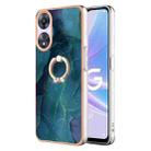 For OPPO A78 / A58 Electroplating Marble Dual-side IMD Phone Case with Ring(Green 017) - 1