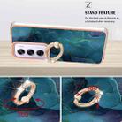 For OPPO Reno12 Pro Global Electroplating Marble Dual-side IMD Phone Case with Ring(Green 017) - 3