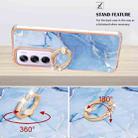 For OPPO Reno12 Pro Global Electroplating Marble Dual-side IMD Phone Case with Ring(Blue 018) - 3