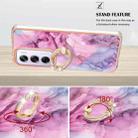 For OPPO Reno12 Pro Global Electroplating Marble Dual-side IMD Phone Case with Ring(Pink 013) - 3