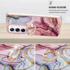 For OPPO Reno12 Pro Global Electroplating Marble Dual-side IMD Phone Case with Ring(Rose Red 014) - 3