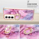 For OPPO Reno12 Global Electroplating Marble Dual-side IMD Phone Case with Ring(Pink 013) - 3