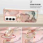 For OPPO Reno12 Global Electroplating Marble Dual-side IMD Phone Case with Ring(Rose Gold 015) - 3