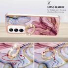For OPPO Reno12 Global Electroplating Marble Dual-side IMD Phone Case with Ring(Rose Red 014) - 3