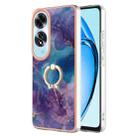 For OPPO A60 Electroplating Marble Dual-side IMD Phone Case with Ring(Purple 016) - 1