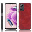 For Xiaomi Redmi Note 12S 4G Sewing Cow Pattern Skin PC + PU + TPU Phone Case(Red) - 1