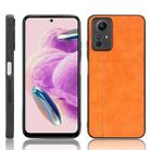 For Xiaomi Redmi Note 12S 4G Sewing Cow Pattern Skin PC + PU + TPU Phone Case(Orange) - 1