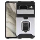 For Google Pixel 8 Camera Shield Card Slot PC+TPU Phone Case(Silver) - 1