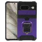 For Google Pixel 8 Camera Shield Card Slot PC+TPU Phone Case(Purple) - 1