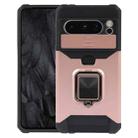 For Google Pixel 8 Pro Camera Shield Card Slot PC+TPU Phone Case(Rose Gold) - 1