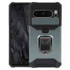 For Google Pixel 8 Pro Camera Shield Card Slot PC+TPU Phone Case(Dark Green) - 1