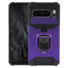 For Google Pixel 8 Pro Camera Shield Card Slot PC+TPU Phone Case(Purple) - 1