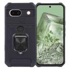 For Google Pixel 8a Camera Shield Card Slot PC+TPU Phone Case(Black) - 1