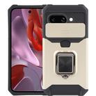 For Google Pixel 9a Camera Shield Card Slot PC+TPU Phone Case(Gold) - 1