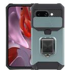 For Google Pixel 9a Camera Shield Card Slot PC+TPU Phone Case(Dark Green) - 1