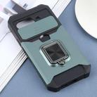 For Google Pixel 9a Camera Shield Card Slot PC+TPU Phone Case(Dark Green) - 2
