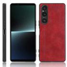 For Sony Xperia 1 V Sewing Cow Pattern Skin PC + PU + TPU Phone Case(Red) - 1