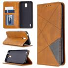 For Nokia 1.3 Rhombus Texture Horizontal Flip Magnetic Leather Case with Holder & Card Slots & Wallet(Yellow) - 1