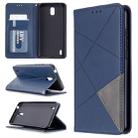 For Nokia 1.3 Rhombus Texture Horizontal Flip Magnetic Leather Case with Holder & Card Slots & Wallet(Blue) - 1