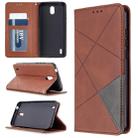 For Nokia 1.3 Rhombus Texture Horizontal Flip Magnetic Leather Case with Holder & Card Slots & Wallet(Brown) - 1