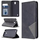 For Nokia 1.3 Rhombus Texture Horizontal Flip Magnetic Leather Case with Holder & Card Slots & Wallet(Black) - 1