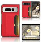 For Google Pixel Fold Litchi Texture Card Slots Back Cover Phone Case(Red) - 1