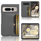 For Google Pixel Fold Litchi Texture Card Slots Back Cover Phone Case(Grey) - 1