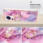 For Xiaomi 13 Lite 5G Electroplating Marble Dual-side IMD Phone Case with Ring(Pink 013) - 3