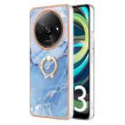 For Xiaomi Redmi A3 Electroplating Marble Dual-side IMD Phone Case with Ring(Blue 018) - 1