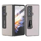 For Honor Magic Vs ABEEL Integrated Genuine Leather Wave Phone Case with Holder(Grey) - 1