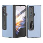 For Honor Magic Vs ABEEL Integrated Genuine Leather Wave Phone Case with Holder(Blue) - 1