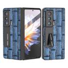 For Honor Magic Vs ABEEL Integrated Genuine Leather Mahjong Texture Series Phone Case with Holder(Blue) - 1