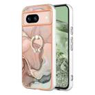For Google Pixel 8a Electroplating Marble Dual-side IMD Phone Case with Ring(Rose Gold 015) - 1