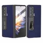 For Honor Magic Vs ABEEL Integrated Black Edge Genuine Leather Mino Phone Case with Holder(Royal Blue) - 1