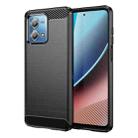 For Motorola Moto G Stylus 2023 4G Brushed Texture Carbon Fiber TPU Phone Case(Black) - 1