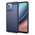 For Motorola Moto G Stylus 2023 4G Brushed Texture Carbon Fiber TPU Phone Case(Blue) - 1