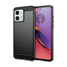 For Motorola Moto G84 Brushed Texture Carbon Fiber TPU Phone Case(Black) - 1