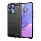 For Motorola Edge 2023 Global Brushed Texture Carbon Fiber TPU Phone Case(Black) - 1