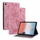 For OPPO Pad Air Butterfly Rose Embossed Leather Tablet Case(Pink) - 1