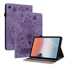 For OPPO Pad Air Butterfly Rose Embossed Leather Tablet Case(Purple) - 1