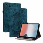 For OPPO Pad Air Butterfly Rose Embossed Leather Tablet Case(Dark Blue) - 1