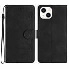 For iPhone 13 mini Seven Butterflies Embossed Leather Phone Case(Black) - 1